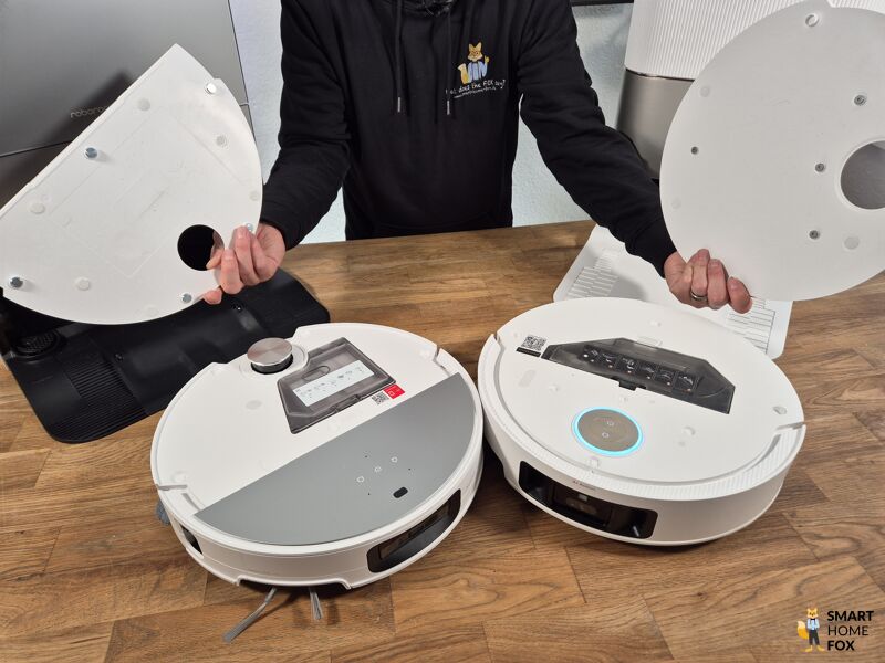 Abdeckung von Roborock Saros 10 und Dreame X50 Ultra in der Nahaufnahme